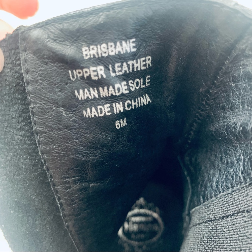 Jeffrey Campbell Havana Last Black Leather Boots Wood Wedge Platform Heel size 6 - Picture 6 of 6